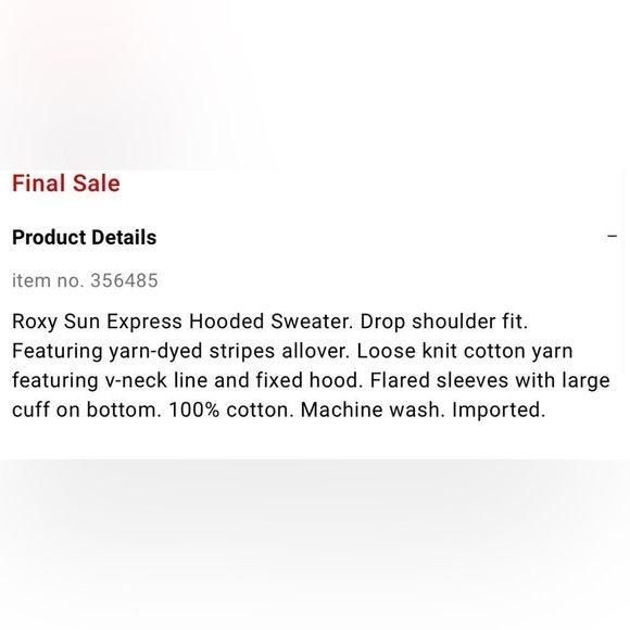 Roxy Tilly’s Exclusive Pink Teal White Red Vertical Striped Hooded Knit Sweater - Picture 5 of 16